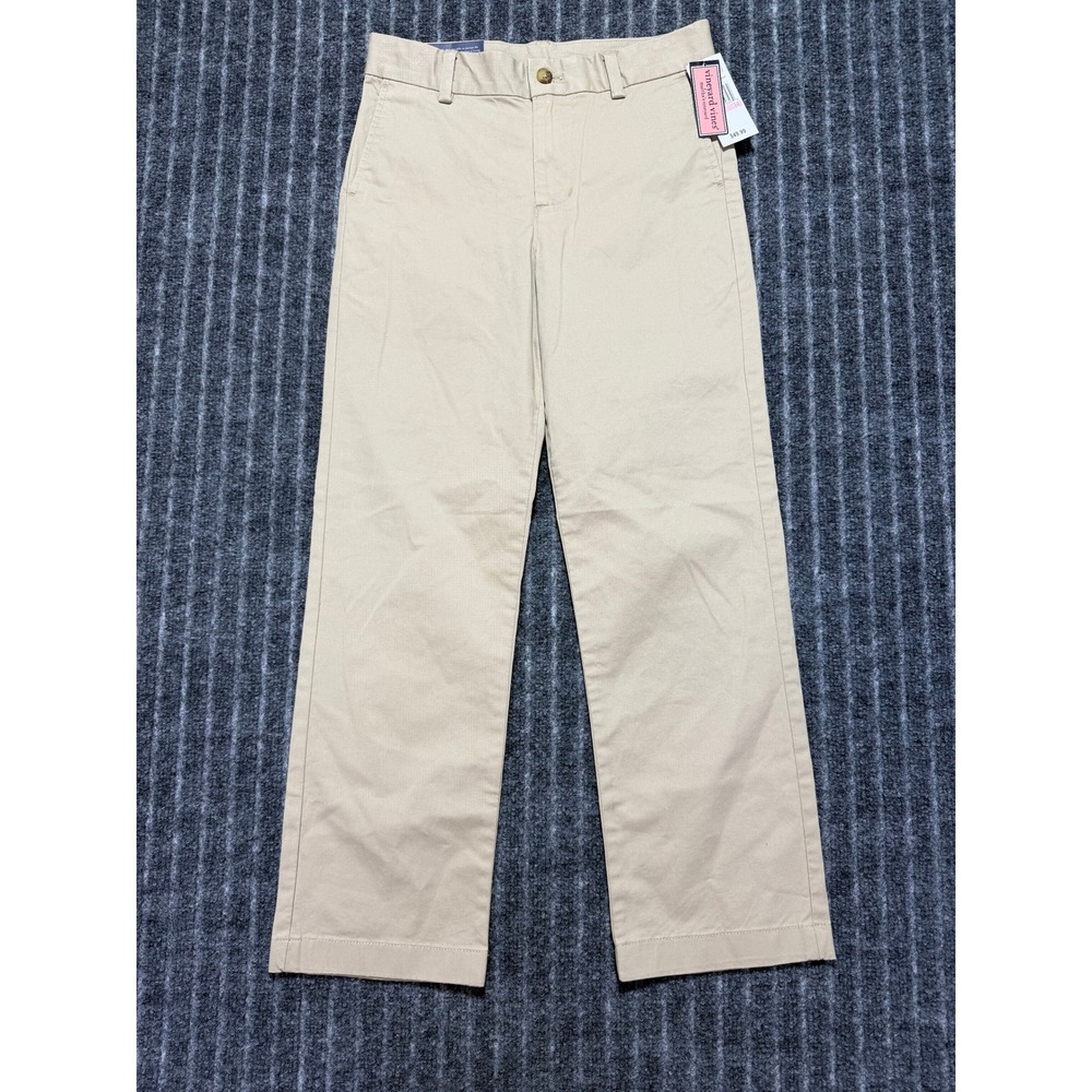 Vineyard Vines Breaker Pant Kids Sz 10 Khaki NWT Adjustable Waist Chino Classic